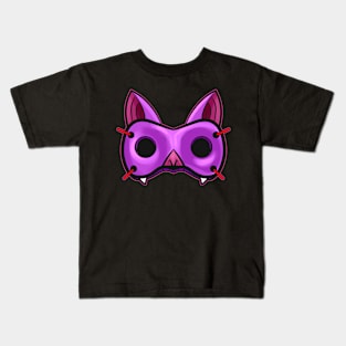 Purple Bat Mask Costume for Halloween Kids T-Shirt